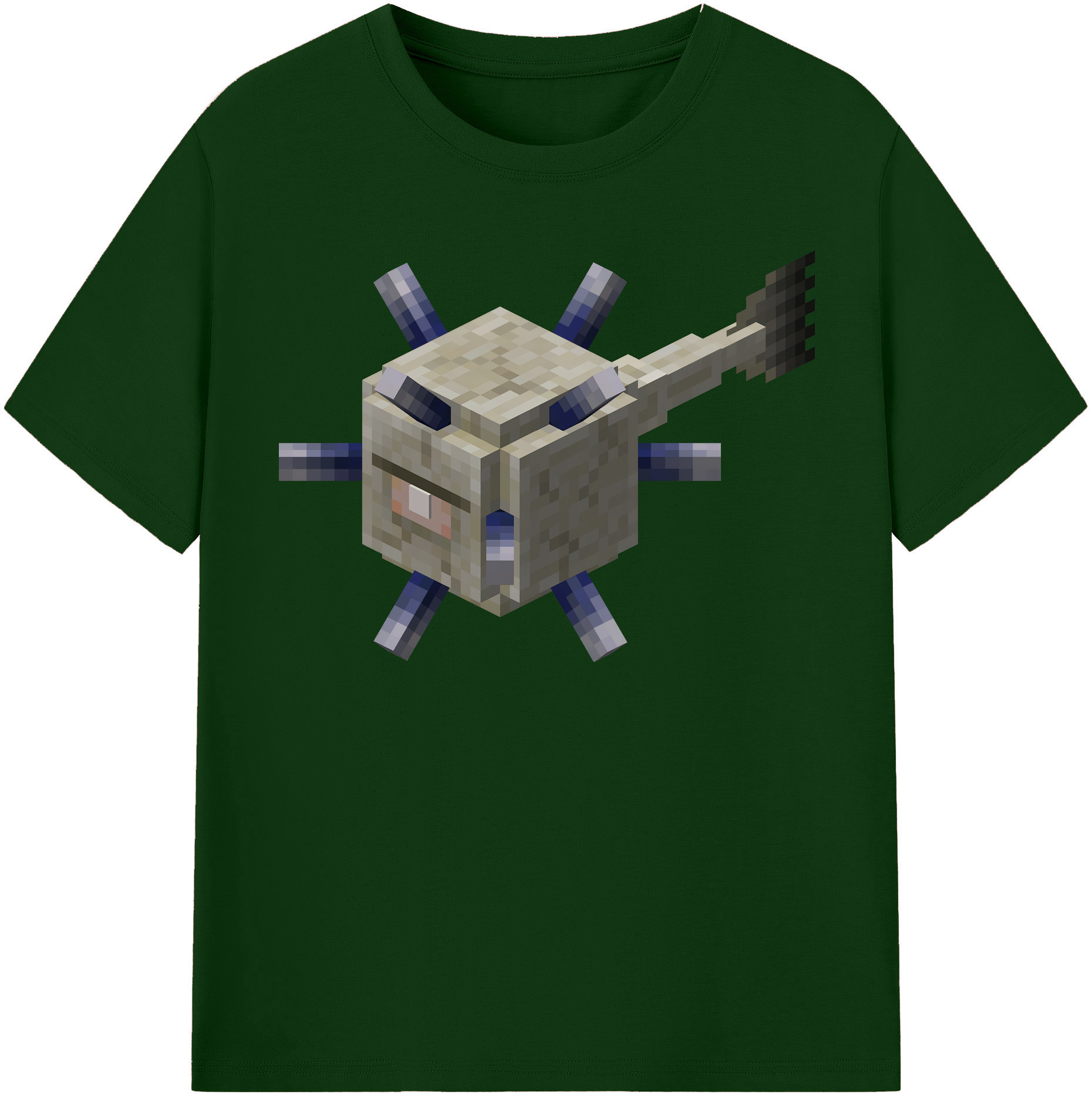 （画像用） マインクラフト ブロックの世界 Minecraft MC Block world 綿100％半袖Tシャツ（フロントプリント）
